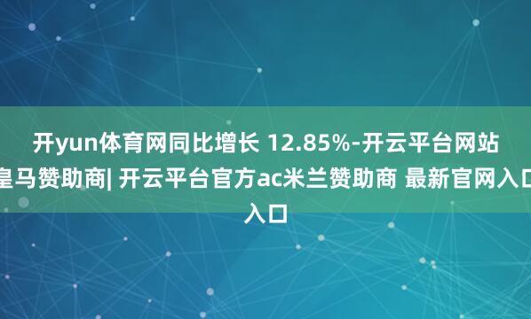 开yun体育网同比增长 12.85%-开云平台网站皇马赞助商| 开云平台官方ac米兰赞助商 最新官网入口